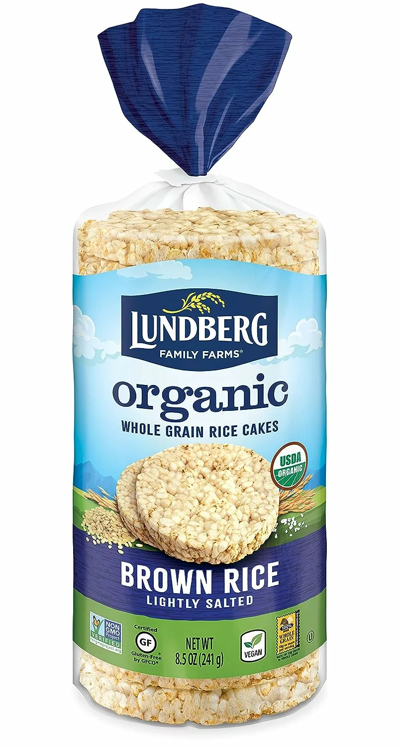 bag of lundberg family farms brown rice cakes